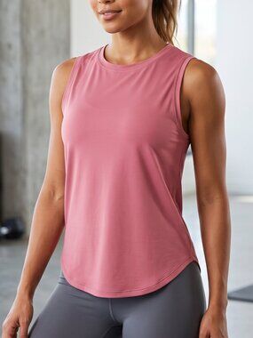 NWOT | Dusty Pink Sleeveless Crewneck Athletic Workout Tank Top | Medium